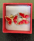 Red butterfly earrings