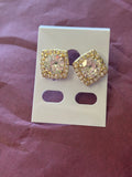 14Kt gold plated cluster earrings