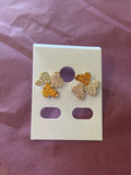 14Kt gold plated triple heart earrings