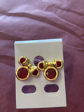 14Kt gold and red MM earrings