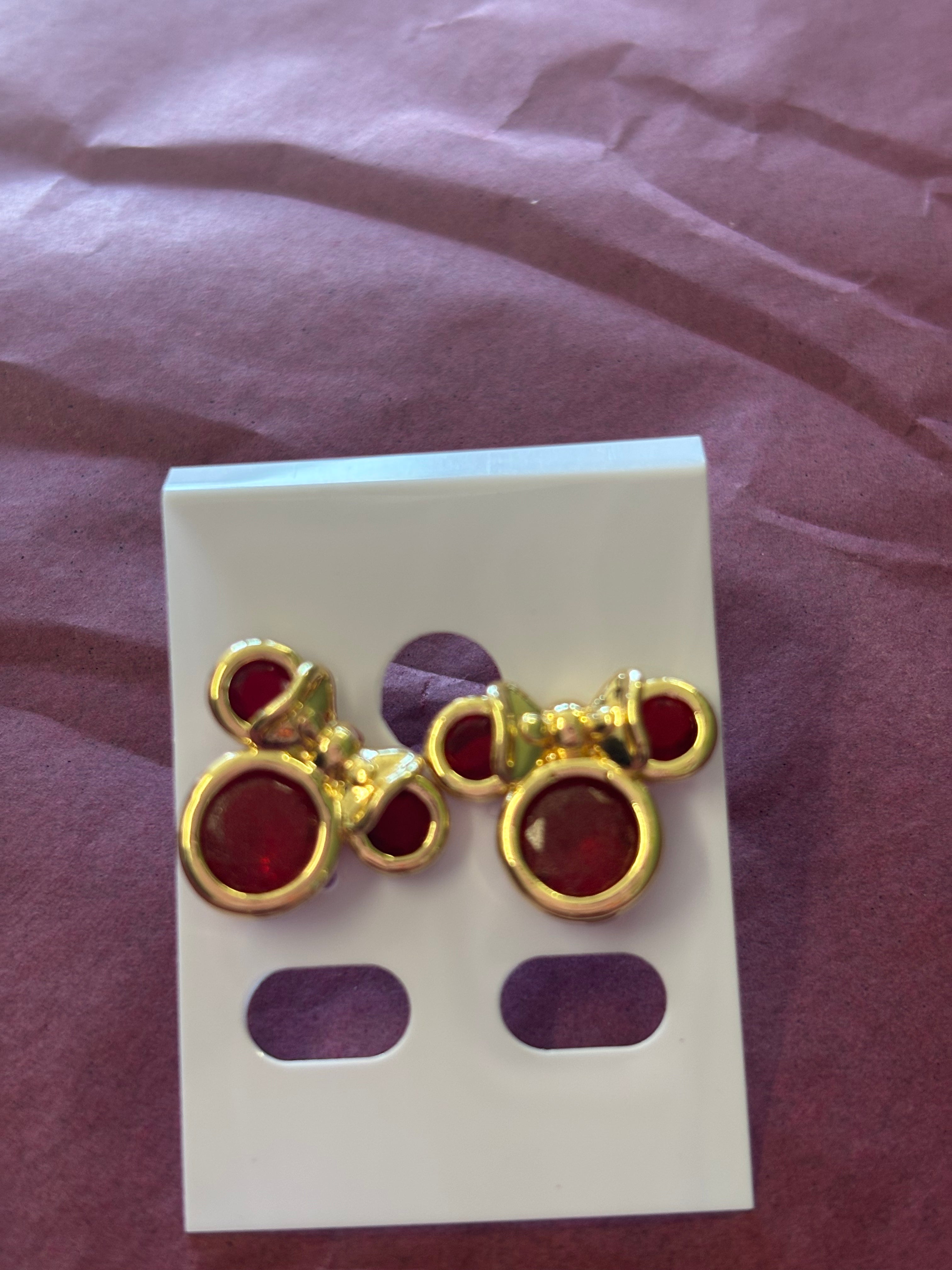 14Kt gold and red MM earrings