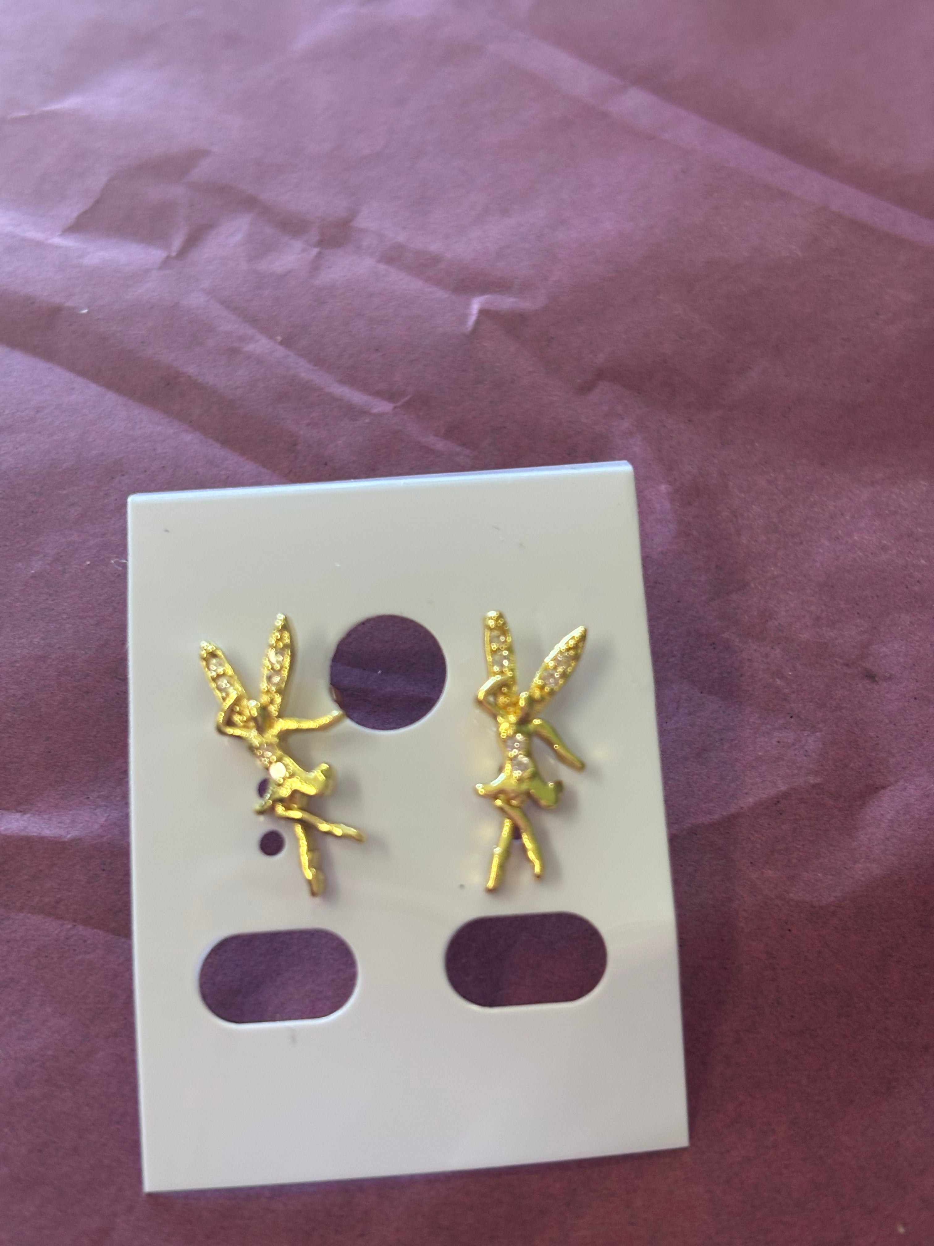 14Kt gold plated fairy earrings